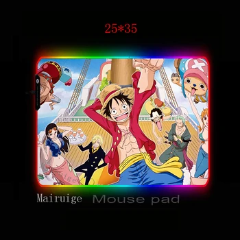 Mairuige Anime Jeden Kus Steamship Hra RGB Čierna Podložka pod Myš Prehrávač Počítač Mat LED Podsvietený XXL MousePad CSGO Klávesnice Pad
