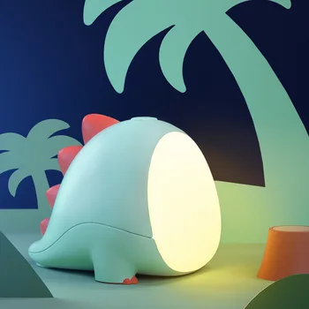 Malé Dinosaura Malé Nočné Svetlo Tvorivé Cartoon Nočné Svetlo USB Nabíjanie LED Čas Stmievateľné Spálňa detská Stolná Lampa