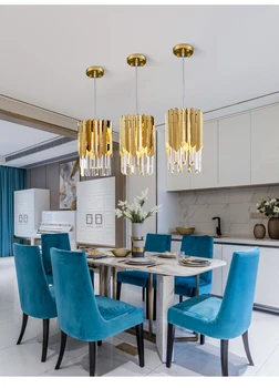 Malé okrúhle zlato k9 crystal led moderný luster osvetlenie pre kuchyňa jedáleň spálňa nočné svetlo luxusné vnútorné osvetlenie
