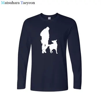 Matsuhara Taeyeon značky arder mužov zimné dlhý rukáv, okrúhly golier tlač Úradník Psa Pánsku T-shirt S vtipné tričká