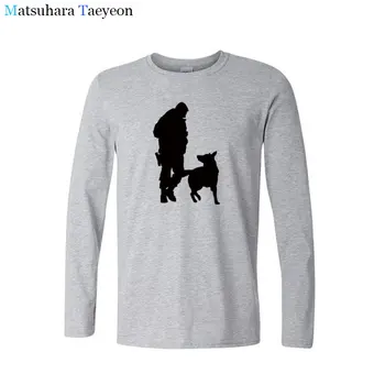 Matsuhara Taeyeon značky arder mužov zimné dlhý rukáv, okrúhly golier tlač Úradník Psa Pánsku T-shirt S vtipné tričká