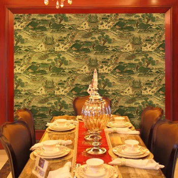 Maľovanie Čínskej Klasickej Gold Leaf Tapety V Obývacej Miestnosti, Tv Pozadie Hotel, Reštaurácia, Zábava Den Dekorácie