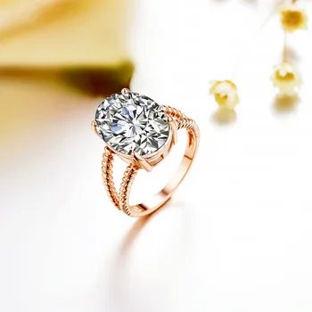MDEAN Rose Gold Color snubné Prstene pre Ženy AAA Zirkón Šperky Príslušenstvo Bague Bijoux Veľkosť 5-12 29509