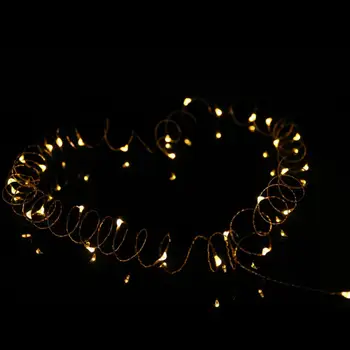 Medený Drôt Festival Dvore Medený Drôt 10m String 100 LED Batérie Romantické Rozprávky Svetlo