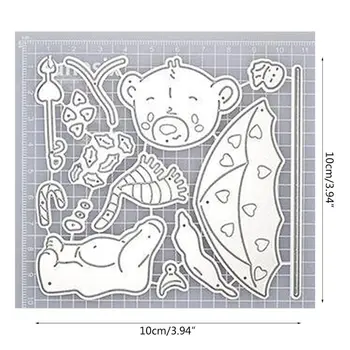 Medveď Rezanie Kovov Zomrie Vzorkovníka Scrapbooking DIY Album, Pečiatky, Papier Karty Emboss 31435