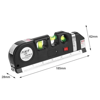Meijiabuy Hot 4 v 1 Infračervené Laserové Úrovni Kríž Line Laser Páska 2,5 M Measurment Viacúčelový Nástroj Ruka doprava Zadarmo