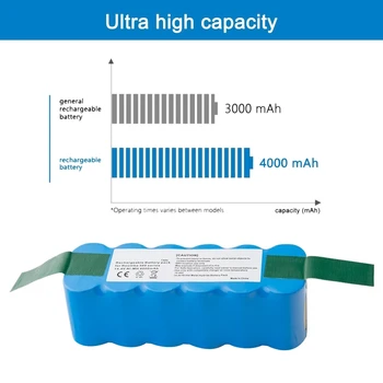 Metla Batéria Je Vhodná pre 4000MAh Ni-MH Náhradná Batéria pre IRobot Roomba 500,600,700,800,900 Série(Modrá)