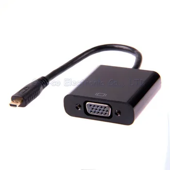 Micro HDMI VGA Kábel Micro HDMI samec na VGA žena Kábel 22 cm s audio kábel
