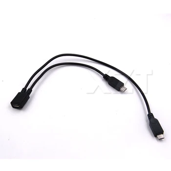 Micro USB 2.0 Rozbočovač Y 1 Žena 2 Male Údaje Nabíjanie Kábel usb sync Kábel, Predlžovací Kábel Pre Android