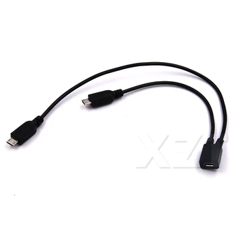 Micro USB 2.0 Rozbočovač Y 1 Žena 2 Male Údaje Nabíjanie Kábel usb sync Kábel, Predlžovací Kábel Pre Android