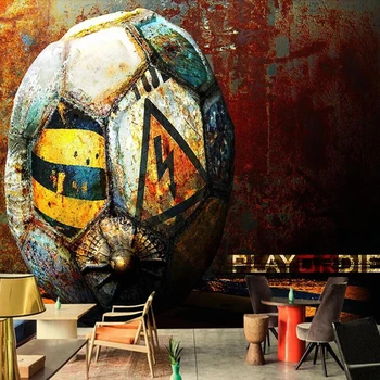Milofi vlastné veľké 3D tapeta nástenná maľba retro továreň na futbal, kovové nástroje, v pozadí dekorácie nástenná maľba tapety 5876