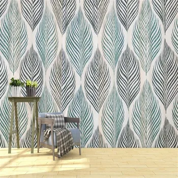 Milofi3D Nordic minimalistický retro ručne maľované leaf textúru, farbu bloku TV papier pozadí steny nástenná maľba 55105