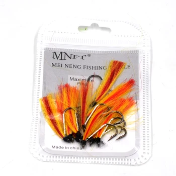 MNFT 10PCS 6# Streamer WICKEY Finn Lietať Klasické Oranžová, Žltá Fly Rybárske Muchy Premium Háčik Buck Chvost 22683