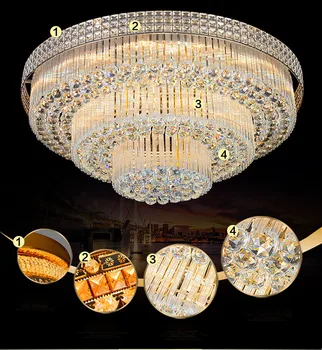 Moderné Crystal Stropné Svietidlá Svietidlá Luxusné Stropné Svetlá Zlatá Luminaria Osvetlenie Domov LED Zariadenie Deckenleuchte Kolo Crystal