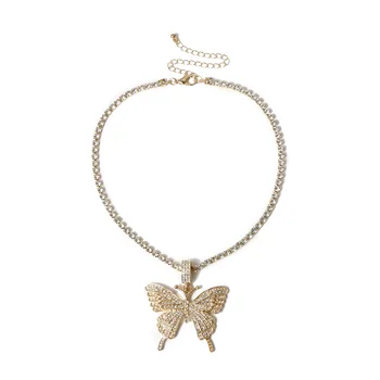 Moderné Šperky Náhrdelník Populárny Dizajn, Vysoká Kvalita Crystal S Veľkým Prívesok Motýľ Náhrdelník Pre Ženy Lady Party Dary 12402