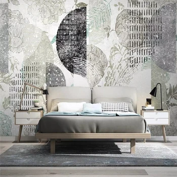 Moderný jednoduchý, estetický štýl, fantázie kvetinový vzor geometrického pozadí na stenu 5365