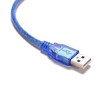 Modrá 30 cm USB 2.0 Kábel Tlačiarne Typu Mužského Typu B Male, Dual Tienenie Vysokej Rýchlosti Transparentné