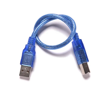 Modrá 30 cm USB 2.0 Kábel Tlačiarne Typu Mužského Typu B Male, Dual Tienenie Vysokej Rýchlosti Transparentné