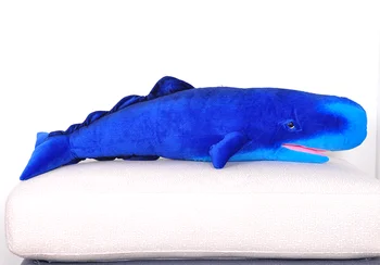 Morský život simulácia modrá Hrniec Veľryba plyšové hračky veľké 80 cm, mäkká bábika hodiť vankúš hračka Vianočný darček w0981