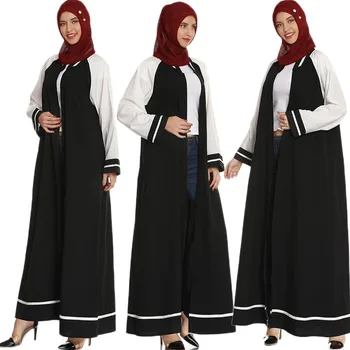 Moslimské Ženy Kaftan Otvoriť Abaya Arabských Jilbab Mozaiku Celej Dĺžke Maxi Župan Bežné Ramadánu Eid Islamskej Šaty Na Blízkom Východe Dubaj Nové