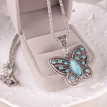 Motýľ Krištáľové Šperky Sady Pre Ženy Elegantný Náhrdelník S Príveskom, Náušnice Výročie