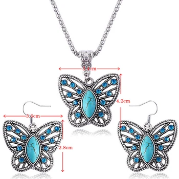 Motýľ Krištáľové Šperky Sady Pre Ženy Elegantný Náhrdelník S Príveskom, Náušnice Výročie