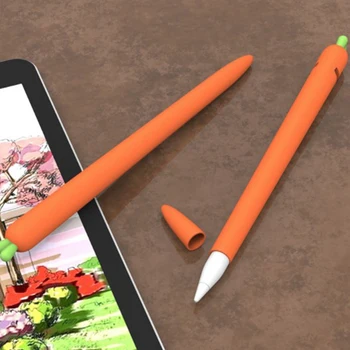 Mrkva Mäkká Silikónová peračníky pre Tablet iPad Stlačte dotykové Pero Ochranné Puzdro pre Apple peračníky 53271