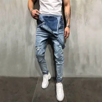 Muži bib džínsy módne nohavice-jeans man popruh džínsy 9611