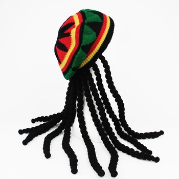 Muži Novinka Jamajka Pletené Parochňu Vrkoč Klobúk Bob Marley Rasta Čiapočku Žena Jamajský Multicolor Pokrývku Hlavy Strapec Vlasy Príslušenstvo
