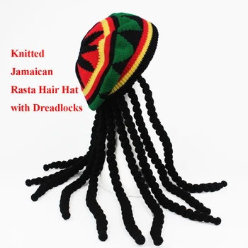 Muži Novinka Jamajka Pletené Parochňu Vrkoč Klobúk Bob Marley Rasta Čiapočku Žena Jamajský Multicolor Pokrývku Hlavy Strapec Vlasy Príslušenstvo