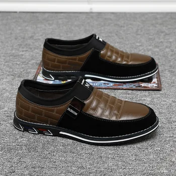 Muži originálne kožené topánky Vysokej Kvality Elastické kapely Módny dizajn, Pevné, Húževnaté, Pohodlné pánske topánky veľké veľkosti EU38-48