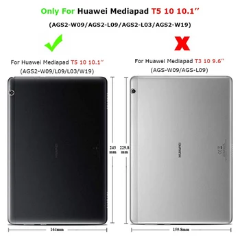 Mäkké Späť PU Kožené puzdro Pre Huawei T5 tablet Kryt na Huawei MediaPad T5 10 AGS2-W09/W19 AGS2-L09/L03 10.1 palcový prípade+film+pero