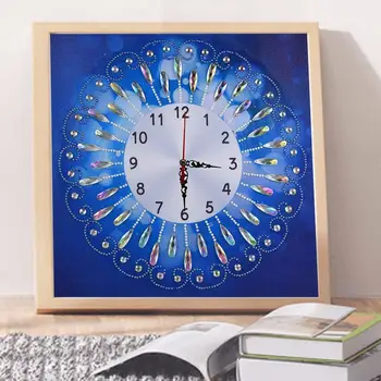 Móda diamond maľovanie peacock clock mozaiky wathc dekorácie pre obývacia izba