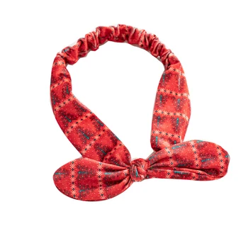 Móda Flanelové Bandana HeadbandsRabbit Uši Hlavový Most Viazané Červená Vianočné Vytlačené Hairbands Pre Ženy/Dievčatá
