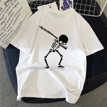 Móda Grafické T-shirt Ženy'sCasual Letné T-shirt a Začiatok 90-tych Tlač Harajuku Tanec Lebky Kawaii T-shirt