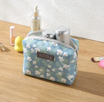 Móda Mini Kabelku Prekladané Cestovné Wash Bag Toaletná Tvoria Prípade Sladké Kvetinové Kozmetická Taška Organizátor Kozmetické Puzdro Súprava Make-Up