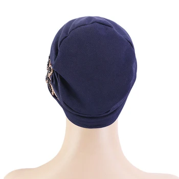 Móda Turbans Klobúk pre Ženy Drahokamu Hidžáb Kapoty Moslimské Šatky vypadávanie vlasov Turban Žena pokrývku hlavy Príslušenstvo