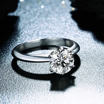 Módne Luxusné 1ct Lab Diamantový Prsteň Reálne 925 sterling silver Zapojenie Svadobné kapela Prstene pre Ženy, mužov Strany Šperky