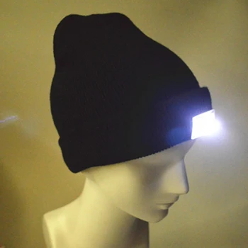 Módne Čierne 5-LED Osvetlené Spp Zime Teplé Čiapočku, Rybárčenie, Lov Camping Klobúk 5 Farieb