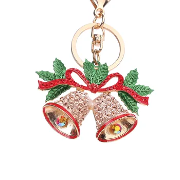 Módny trend zliatiny Vianočný zvonček keychain roztomilý crystal prívesok taška na príslušenstvo, rolničky, Vianoce auto keyring 14654