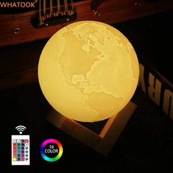 Nabíjateľné 3D Tlač Zemi Lampa Mesiac Nočné Osvetlenie Abajur LED Dotykový Snímač Ťuknite na Zemi Svetlo pre Spálne Domova Kreatívne Darčeky 34295
