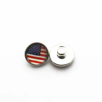 Najnovšie 20pcs/veľa 12 mm Sklo Spojené Štáty štátna vlajka Modul Tlačidiel Fit DIY Snap Náramok Modul Tlačidlo Kúzlo Šperky
