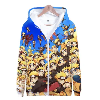 Naruto s Kapucňou, 3d Tlač Bunda s Kapucňou na Zips, Kabát Mikina Anime Oblečenie Oblečenie 8609