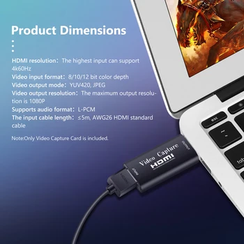 Neewer Audio Video Capture Kariet HDMI USB 1080p USB2.0 Záznam cez ZRKADLOVKY Videokamery Action Cam na Vysoké rozlíšenie Obstarávacích 27485