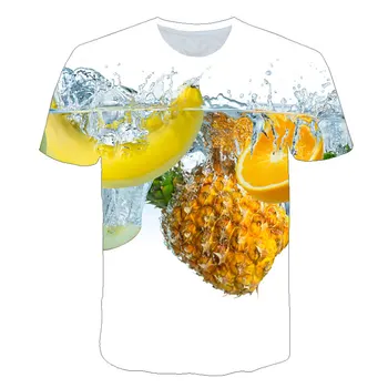 Neformálne, Zábavné, Štýlové A Esteticky Nové Letné 2020 T-Tričko S 3D-Vytlačené Kolo Golier S ovocným Vzor