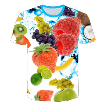 Neformálne, Zábavné, Štýlové A Esteticky Nové Letné 2020 T-Tričko S 3D-Vytlačené Kolo Golier S ovocným Vzor