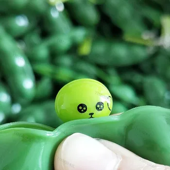 Nekonečné Squeeze Edamame Bean, Pea Výraz Reťazca Kľúčový Prívesok Ornament Zmierniť Stres Dekompresný Hračky Antistresový