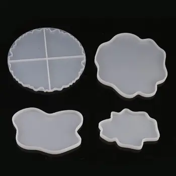 Nepravidelný Dráha Pohár Mat Silikónové Formy Na Živice Manuálne Zrkadlo UV Živice Stôl Dekorácie DIY Crystal Epoxidové Živice Formy