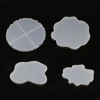 Nepravidelný Dráha Pohár Mat Silikónové Formy Na Živice Manuálne Zrkadlo UV Živice Stôl Dekorácie DIY Crystal Epoxidové Živice Formy