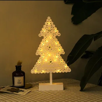 New star srdce láska Vianočný Strom tvar nočné svetlo Batérie stolná lampa vianočné ozdoby pre domáce vnútorné osvetlenie